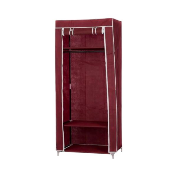 Υφασμάτινη ντουλάπα ρούχων με ράφια - 8875 - 521711 - Dark Red
