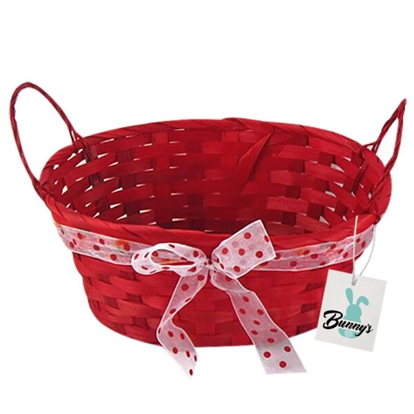 Καλάθι Μπαμπού Οβάλ με Φιόγκο 23x18x10cm (Υ10cm) Bunny's 931253
