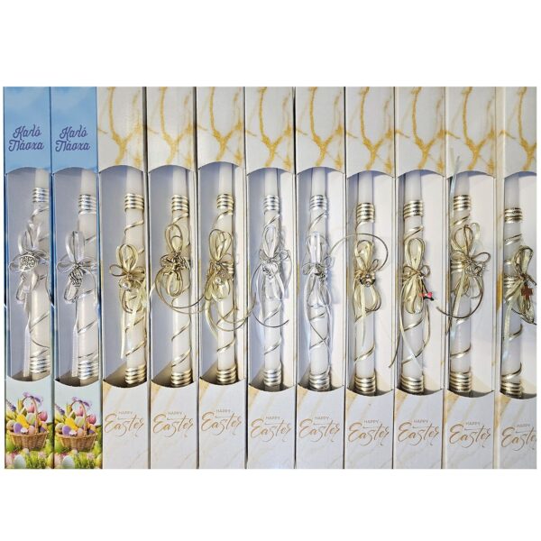 Λαμπάδα Μεταλλικό Στολίδι Ντεκορ σε Χρωματιστό Κουτί 36cm x ø17mm Bunny's 931510