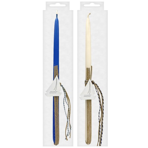 Λαμπάδα Κορδέλα Καραβάκι Ξύλινο 33cm Bunny's 931936