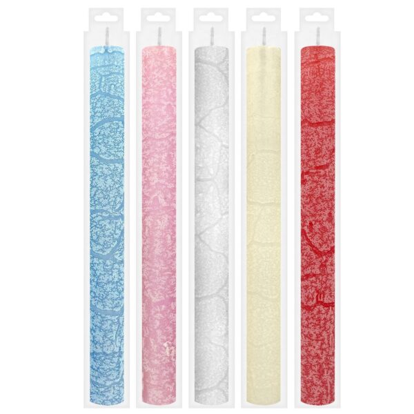 Λαμπάδα Στρογγυλή Χρωματιστή ματ Ανάγλυφη 30cm x ø2,8cm Bunny's 932111