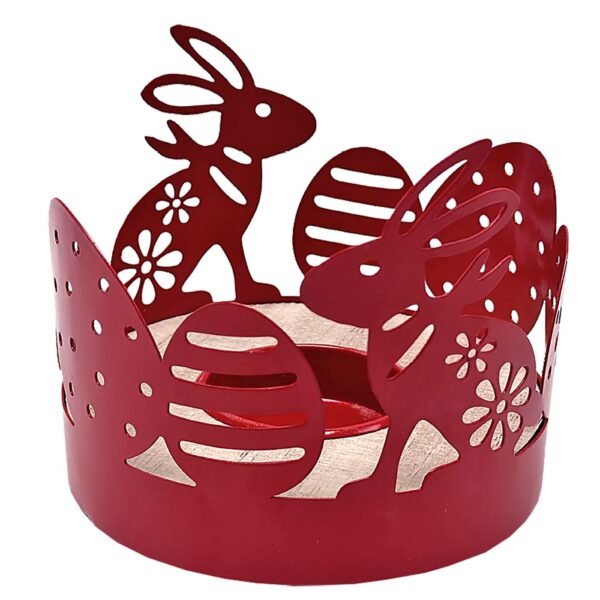 Κηροπήγιο Πασχαλινό με Ξύλινη Βάση ø10x9cm Bunny's 932168