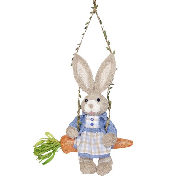 Λαγός Ψάθινος Κούνια Καρότο Κορίτσι 35x30x11cm Bunny's 932188