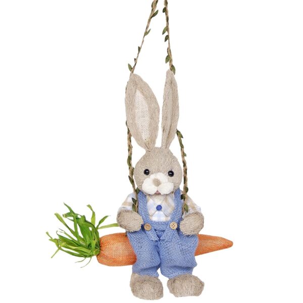 Λαγός Ψάθινος Κούνια Καρότο Αγόρι 35x30x11cm Bunny's 932189