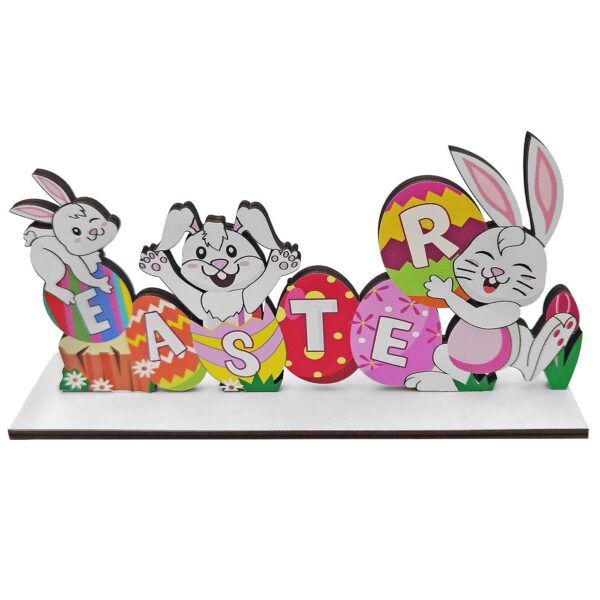 Ξύλινο Happy Easter με Τρεις Λαγούς 20x10cm Bunny's 932203