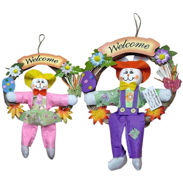 Στεφάνι με Αχυρένιο Λαγός φ25 ø25cm (κούκλα 40cm) Bunny's 932211