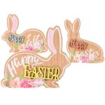Λαγός Ξύλινος Επιτραπέζιος Happy Easter 15x12x1,8cm Bunny's 932266