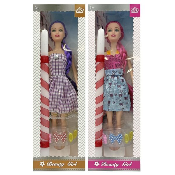 Λαμπάδα Κούκλα 28cm Καλοκαιρινό Φόρεμα 32x10x4cm Bunny's 932332