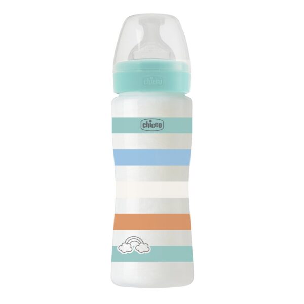 Chicco Πλαστικό Μπιμπερό Well Being Κατά των Κολικών Μπλε 330ml Για 4+ Μηνών